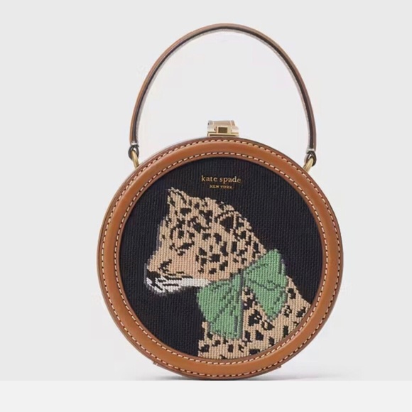Kate Spade Lucy Leopard Needlepoint Novelty Bag - Picture 1 of 8